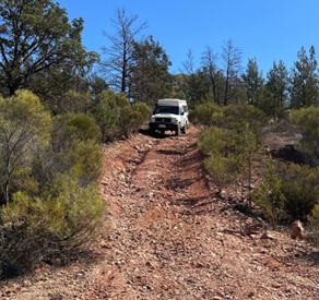 Steep Rocky terrain driving in 4WD